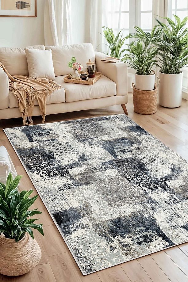 Makinede yıkanabilir kaymaz taban leke tutmaz mutfak halısı salon halısı ve yolluk/8067 Dikdörtgen - 1
