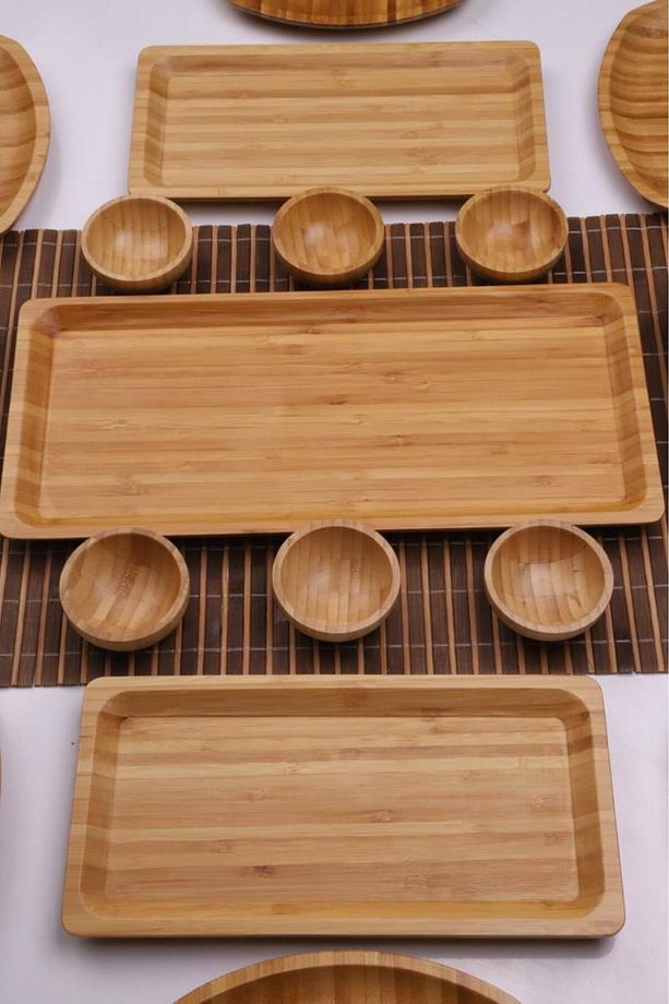 Bambu Elegance 6 Kişilik 17 Parça Doğal Bambu Kahvaltı Takımı - Kahvaltı Seti - 2