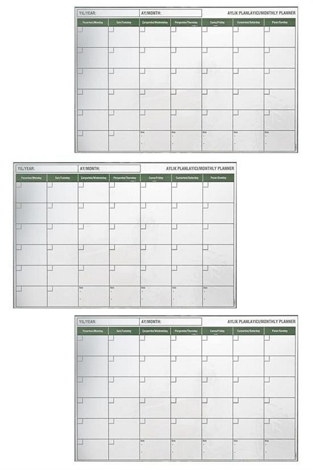 haftalık planlayıcı Manyetik Yapışkanlı Bir Aylık Program Planlayıcı Takvim 85x56 cm - 8