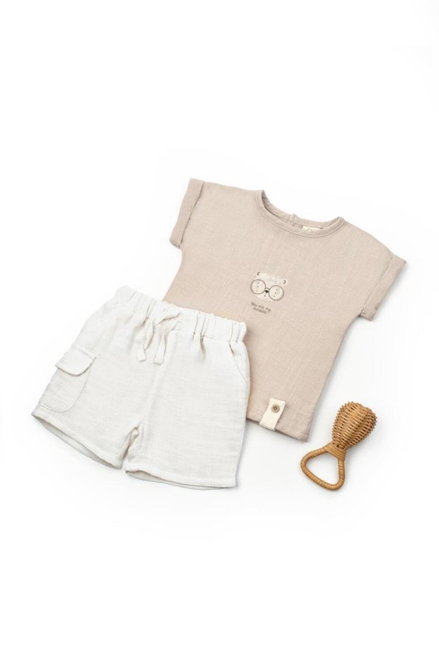 Baby Short-Sleeved T-Shirt and Pants Set, 100% Cotton, Baby and Newborn Series - Csym7103