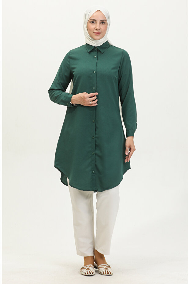Buttoned tunic 6122-01 emerald green