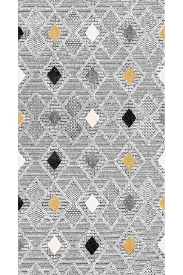 Salon Halısı Geometrik İskandinav Eskitmeli Dijital Baskı Yıkanabilir Kaymaz Taban  8151+ - 2