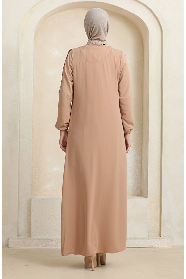 Beige dunkel, seitliches Steindruck-Ferace - 0464-02 - 8