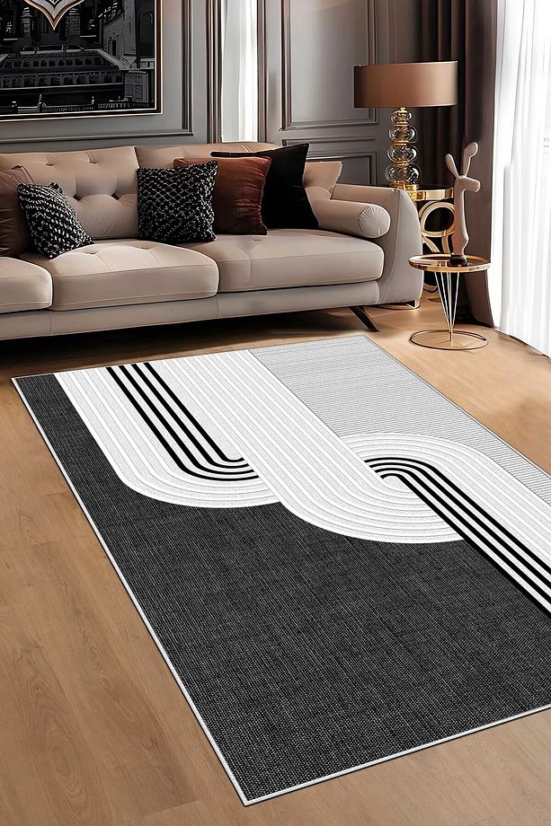 Makinede yıkanabilir kaymaz taban leke tutmaz mutfak halısı salon halısı ve yolluk/9028 Dikdörtgen - 1