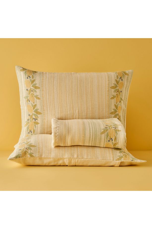 %100 Pamuk Lemoncello Çift Kişilik Yatak Örtüsü Seti (220X240 CM) - 7