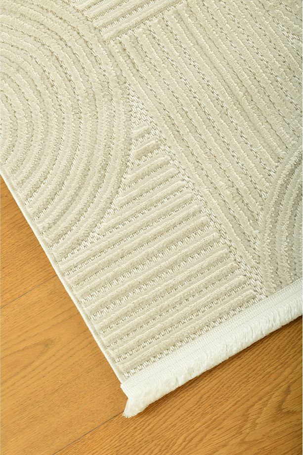 BERCESTE BT05 İnce ve Şık Tasarımlı, Saçaklı, Kolayca Temizlenebilir, Modern Desenli Salon Halısı - 2