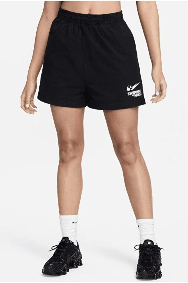 NSW Woven Kadın Siyah Şort - 5