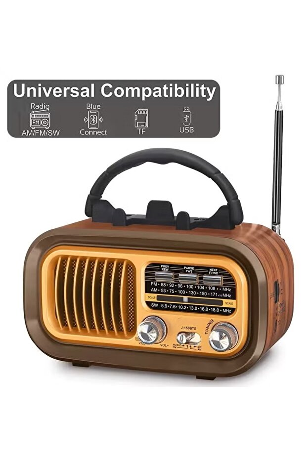 راديو عالي الدقة FM/AM/3 نطاقات، مشغل USB/TF/BT DX2448