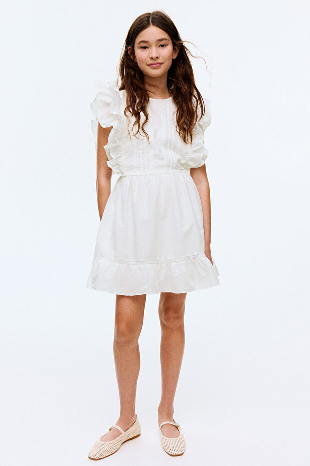 Farbalalı ve Pamuklu Elbise - 1