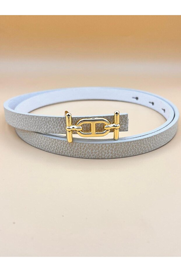 Thin Gold Buckle Women's Belt Trouser Belt Dress Belt Shirt Belt Pull Belt