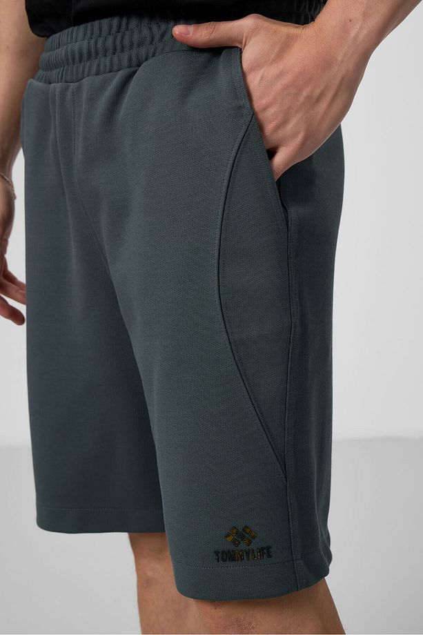 Haki Yüzeyi Dokulu Oversize Erkek Şort - 81288 - 3