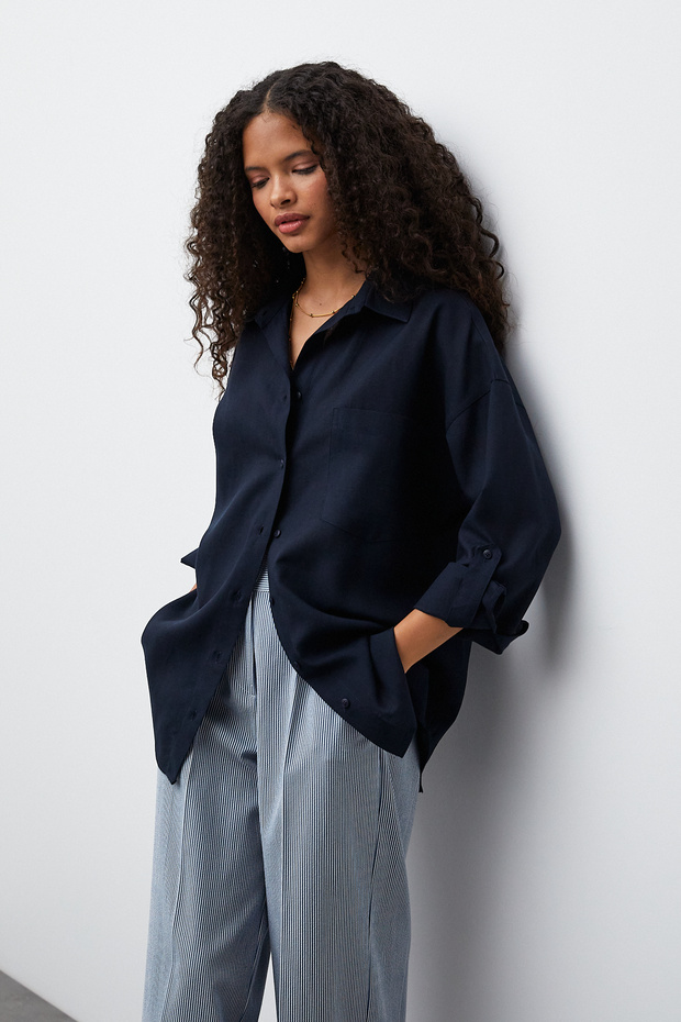 Oversize Keten Gömlek - 3