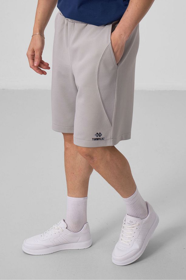 Taş Yüzeyi Dokulu Oversize Erkek Şort - 81288 - 5