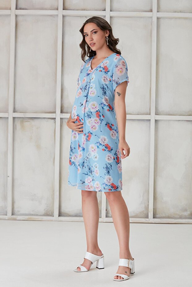 ŞİFON HAMİLE ELBİSE - 1