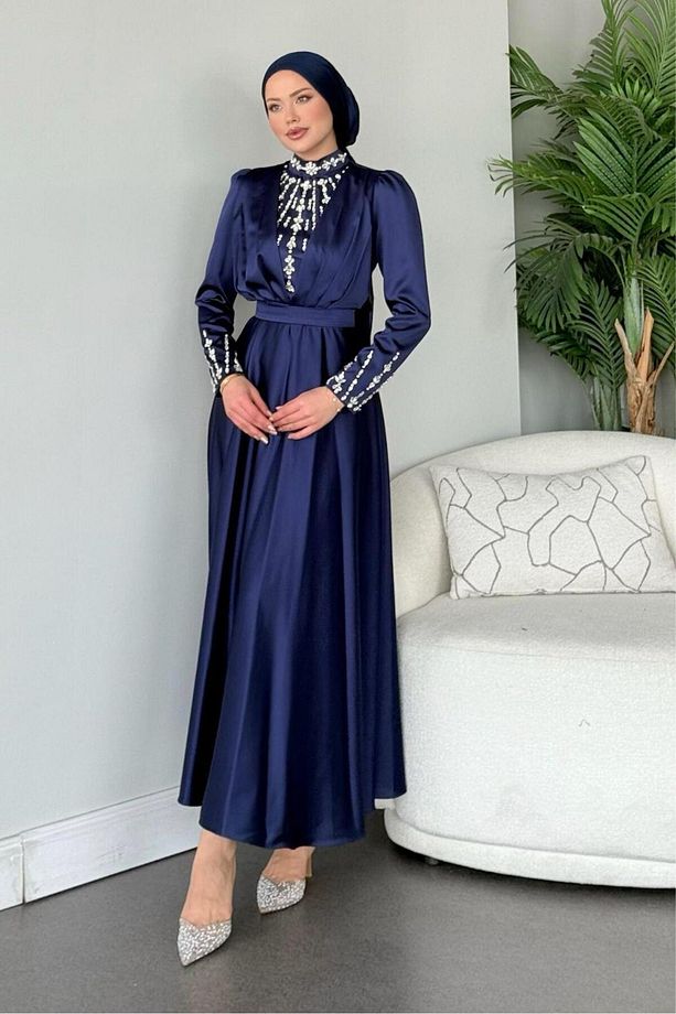 Gülnu Abiye Lacivert - 4
