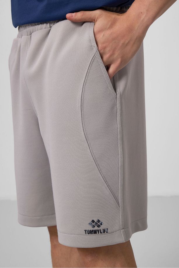 Taş Yüzeyi Dokulu Oversize Erkek Şort - 81288 - 4