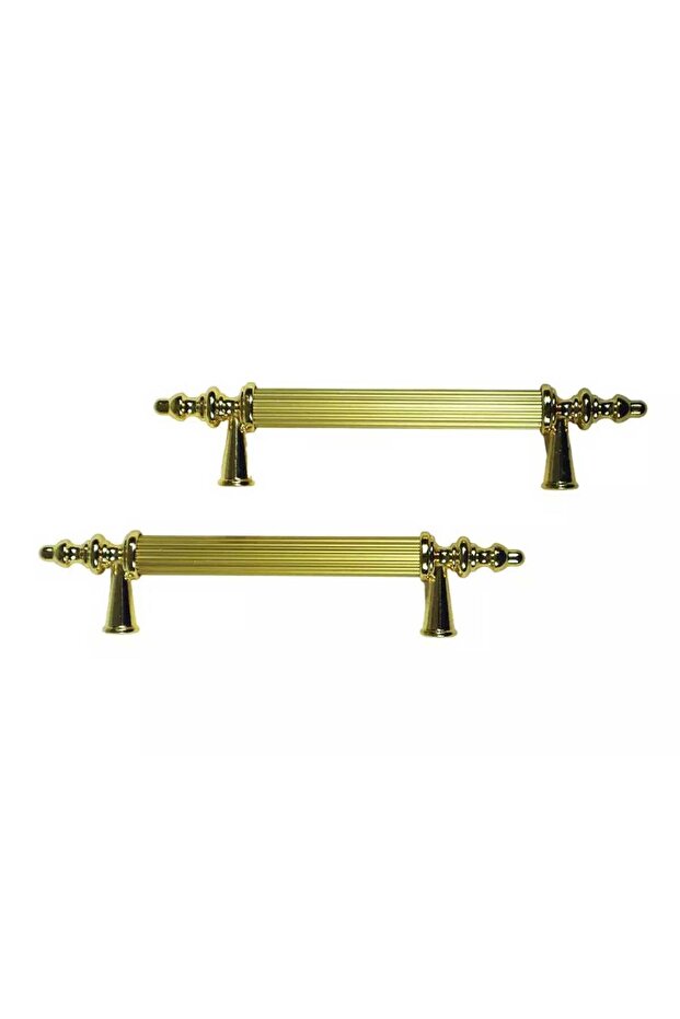 Handle Cylinder Striped Zamak Handle Model 14 cm (2 Pieces) Gold