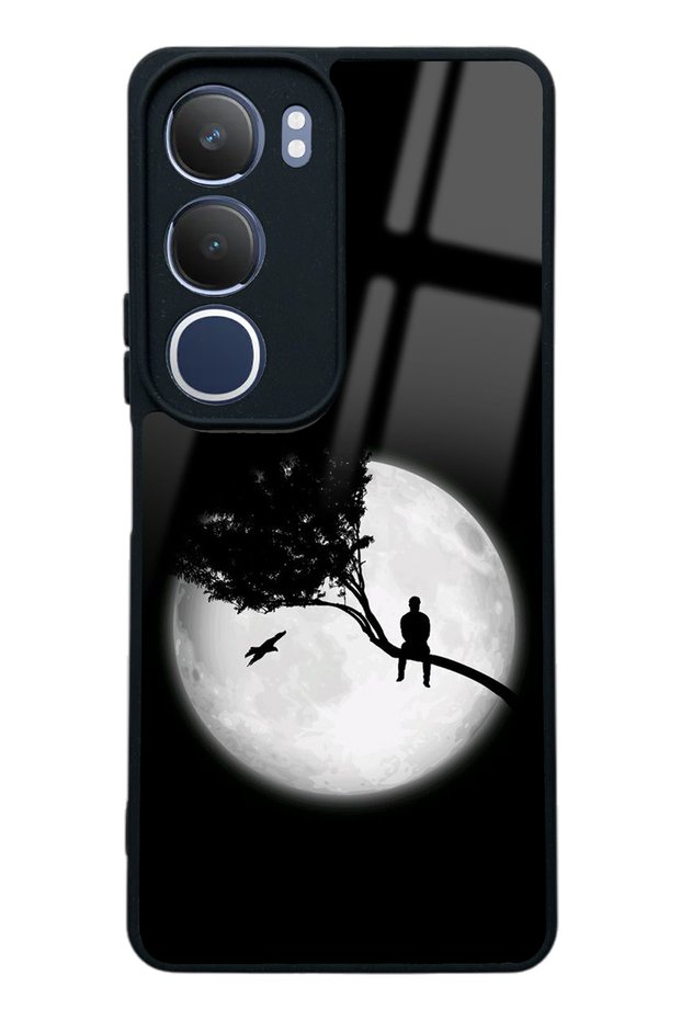 Vivo Y19S Glossy Phone Case with Moon Gazing Design