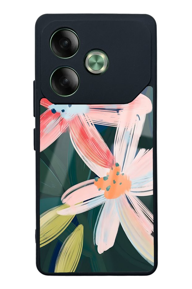Tecno Pova 6 Glossy Phone Case with Watercolor Flowers Design