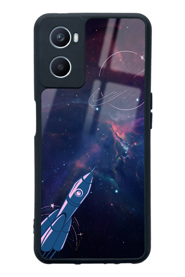 Oppo A96 Space Rocket Design Glossy Phone Case