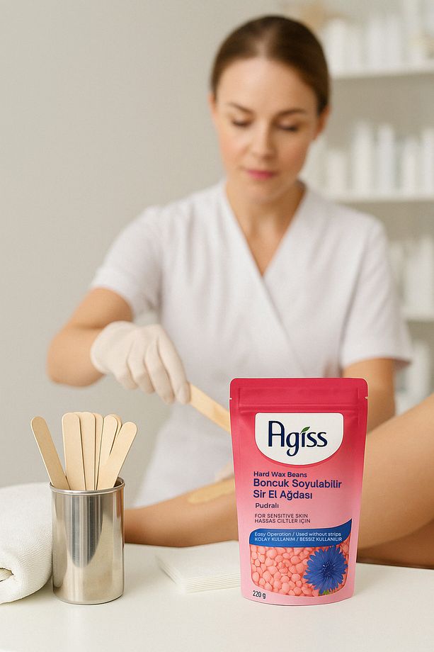 Sir Ağda Makinesi + 1 Adet Hassas Ciltler Için 220 Gr Boncuk Soyulabilir Inci El Ağda 5 Spatula Seti - 8