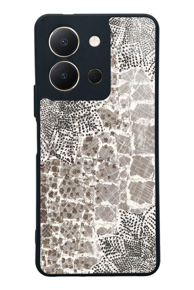 Vivo Y36 Glossy Phone Case with Stone Leaf Design