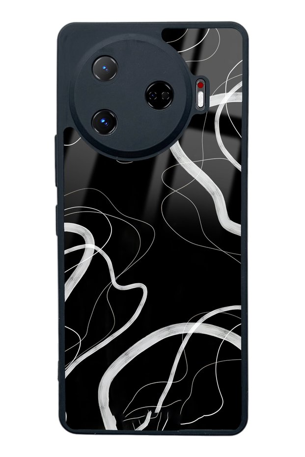 غلاف هاتف لامع بتصميم مموج أسود لهاتف Tecno Camon 30 Pro