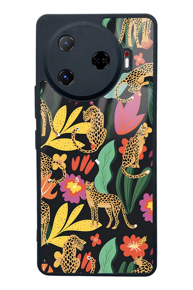 Tecno Camon 30 Pro Glossy Phone Case with Floral Cats Design