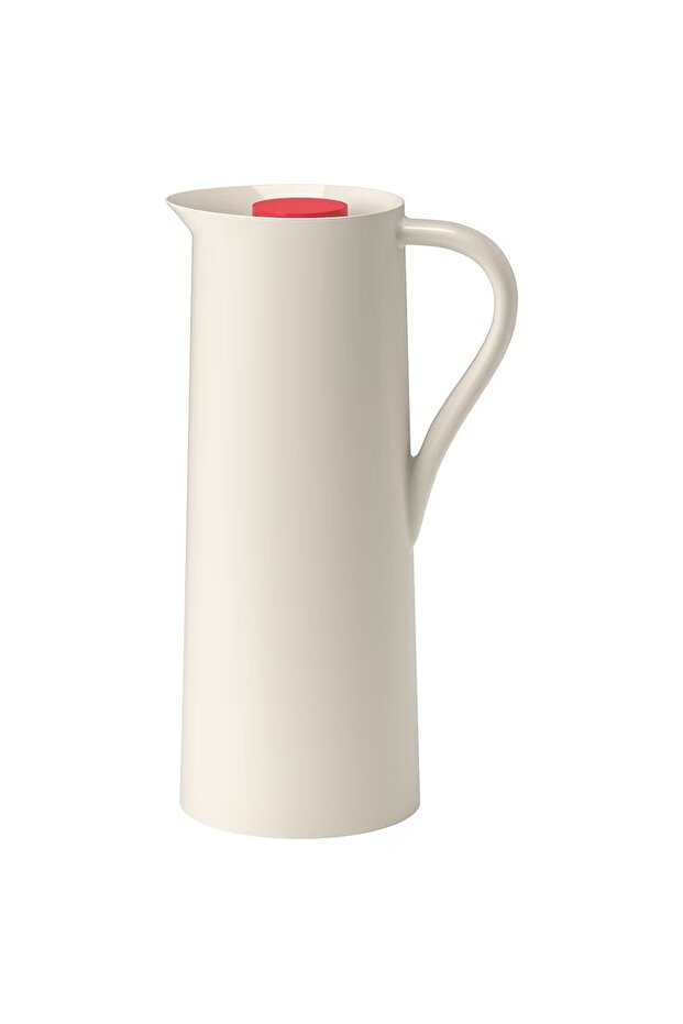 قارورة مفرغة من الهواء، بيج/أحمر، سعة 1 لتر - 1