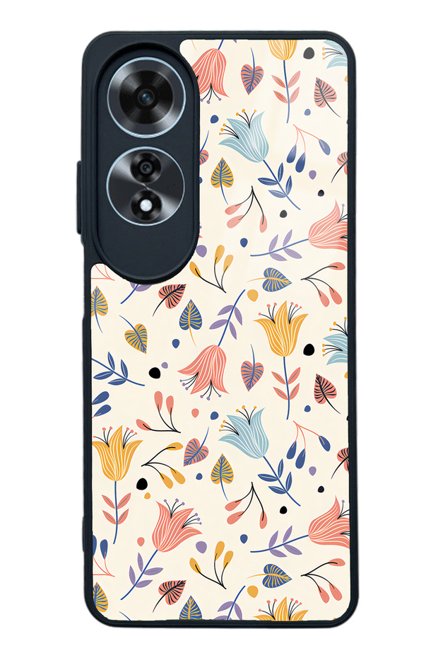 Oppo A60 White Bindanlı Design Glossy Phone Case
