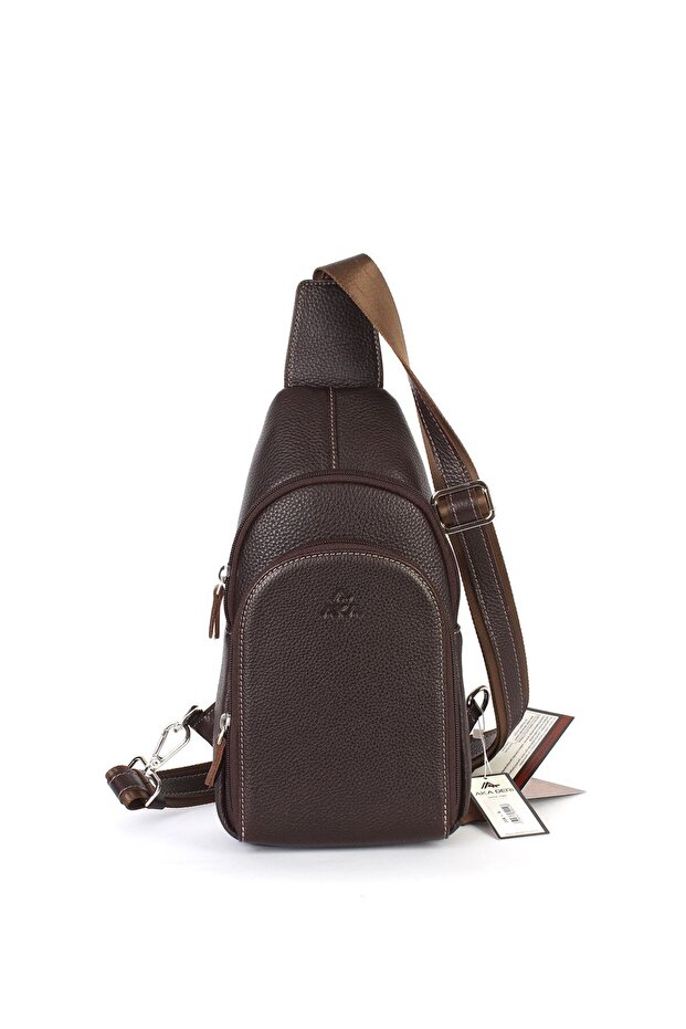 Brown Leather Crossbody Bag - Model 314 4