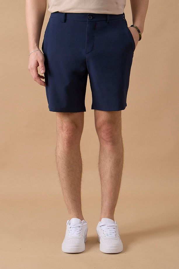 Erkek Lacivert Jogger Fit Şort - 1