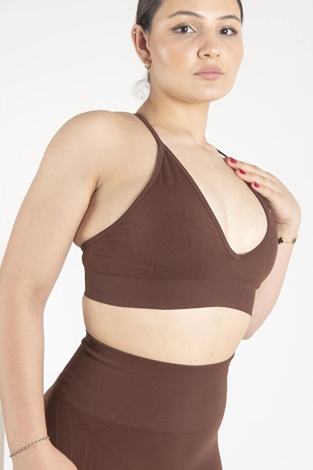 Ntb String Strap V-Neck Sports Bra, Fitness, Yoga, Pilates, Running, Training