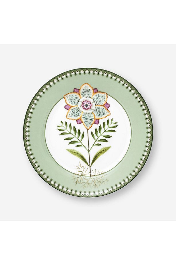 Lily & Lotus Yeşil Porselen Kahvaltı Tabağı 21 Cm - 1