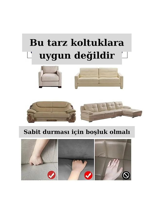 Jakarlı 3 Kişilik Lastikli Koltuk Örtüsü | Osmanlı Jakarlı Kanepe Örtüsü Koltuk Kılıfı Antirasit - 6