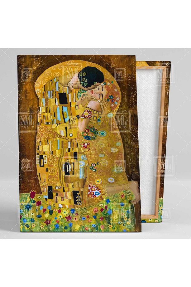 İlk Öpücük Tablosu Gustav Klimt The Kiss Dikey Kanvas Tablo - 2