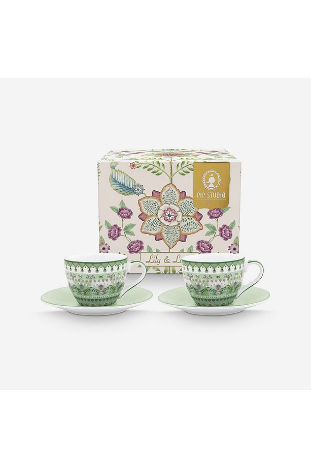 Lily & Lotus Yeşil Porselen Kahve Fincanı 120 ml - 1