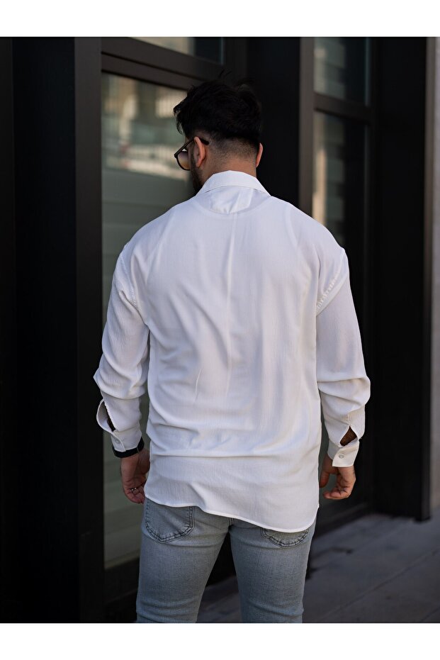 OVERSİZE AEROBİN ERKEK GÖMLEK - 4