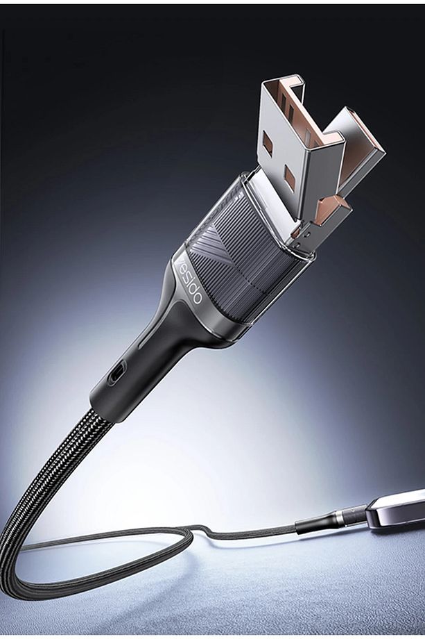 Bir Ucu USB ve Diğer Ucu Çift Dönüşümlü Type-C to Lightning PD Hızlı Şarj Kablosu 1.2 metre - 2