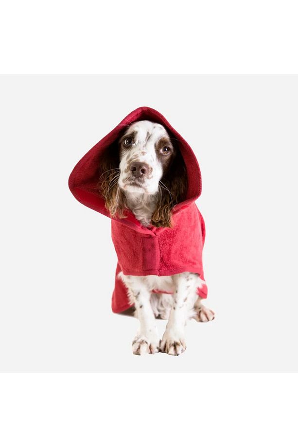 Köpek Bornozu Classic Collection Brick Red - 4