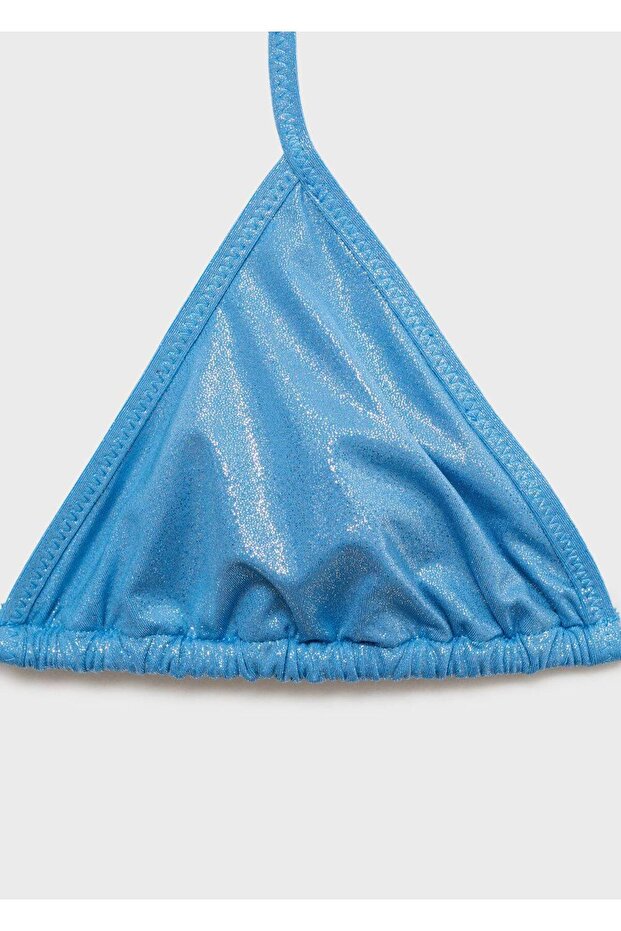 Parlak apreli üçgen bikini üstü - 6