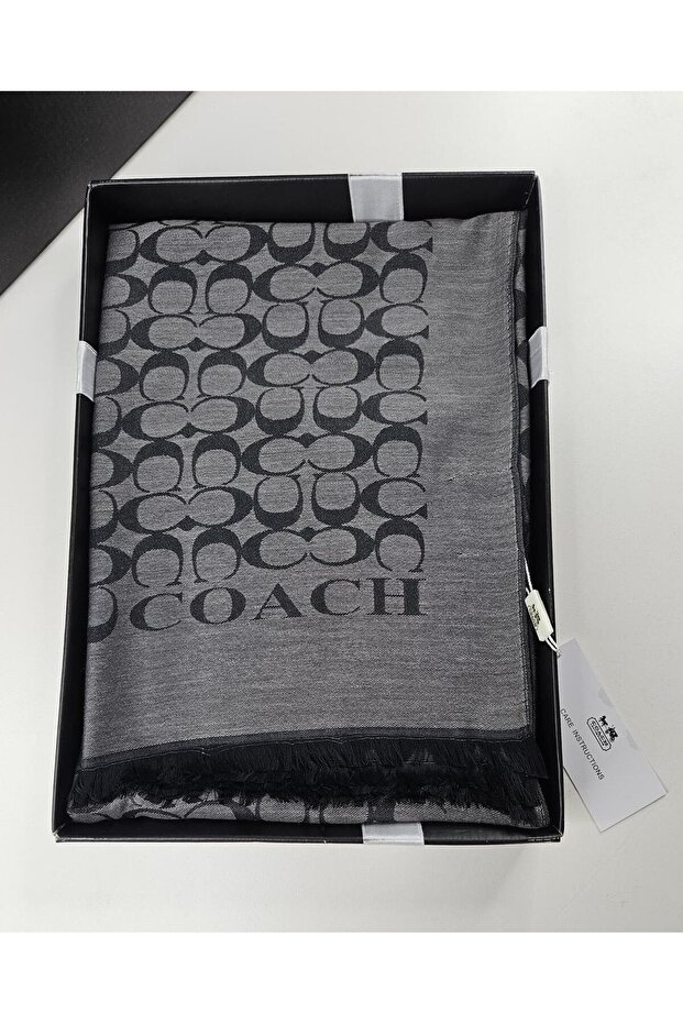 C Desen Pamuklu İpek Yün Şal 4 Mevsim Çift Taraflı - 1