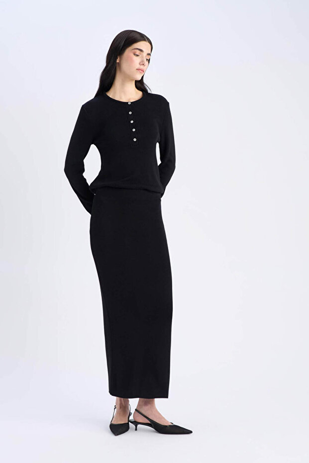 E5361ax Model Basic Fusta Creion Midi Plată - 1