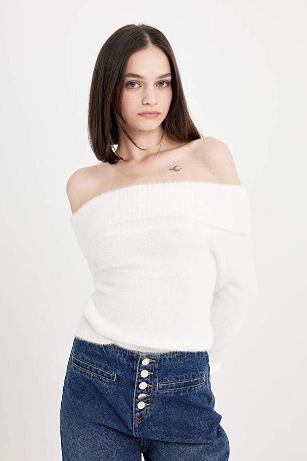 Beyaz Kadın Kazak C6301AX/ER105 - 3