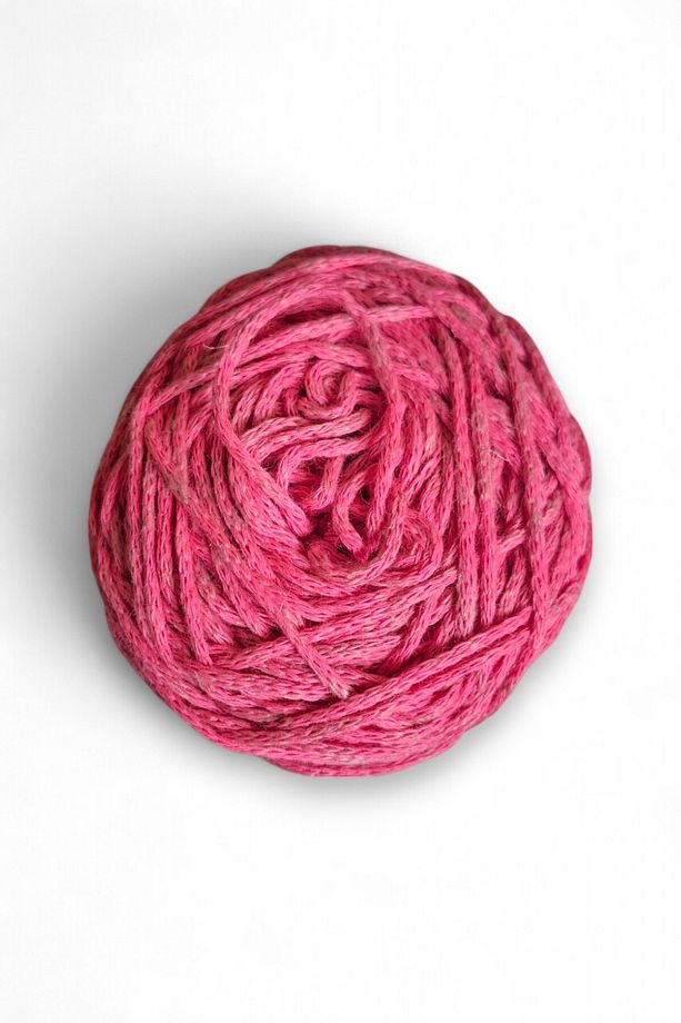 Pembe renkli pamuk makrome el örgü ipi (200 gr.) - 2
