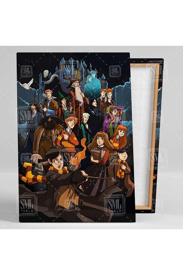 Harry Potter Ilüstrasyon Hogwarts Griffindor Dikey Kanvas Tablo - 2