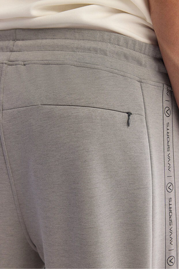 Erkek Gri Beli Lastikli Bağcıklı Soft Touch Regular Fit Eşofman Altı A42Y3417 - 6