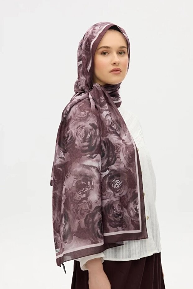 شال ناعم بنمط الورد - 4