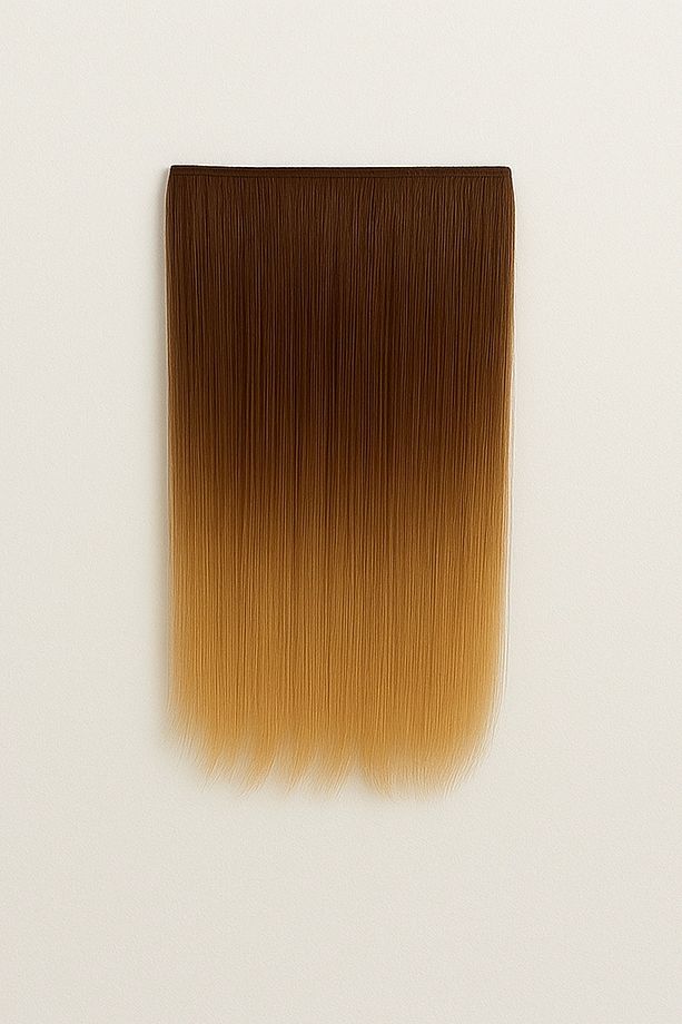Yarımay Postiş - Yarım Ay Çıt Çıt Saç / Kahve Sarı Ombre / Düz / 60cm - 4t27 - 4