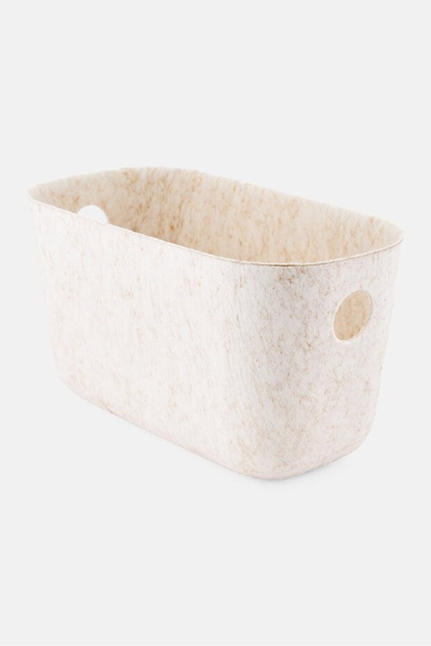 Textured Side Handle Multi Purpose Storage Box, Beige - 3